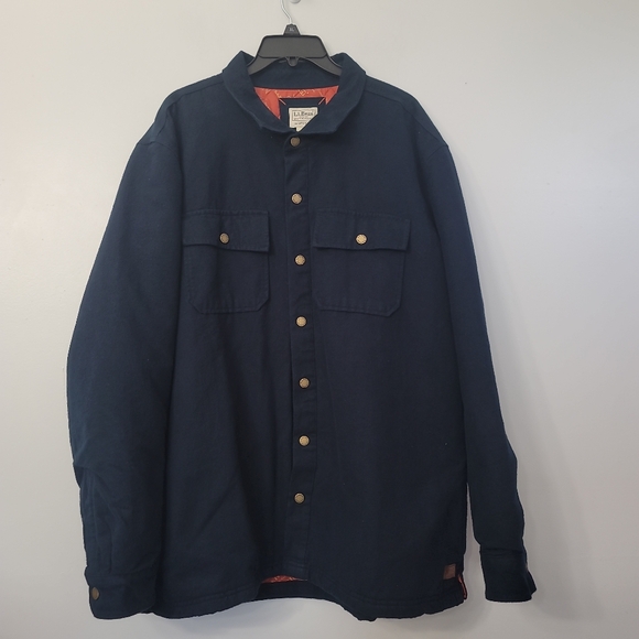 LL Bean Men's Flannel-Lined Hurricane Shirt - Picture 2 of 8